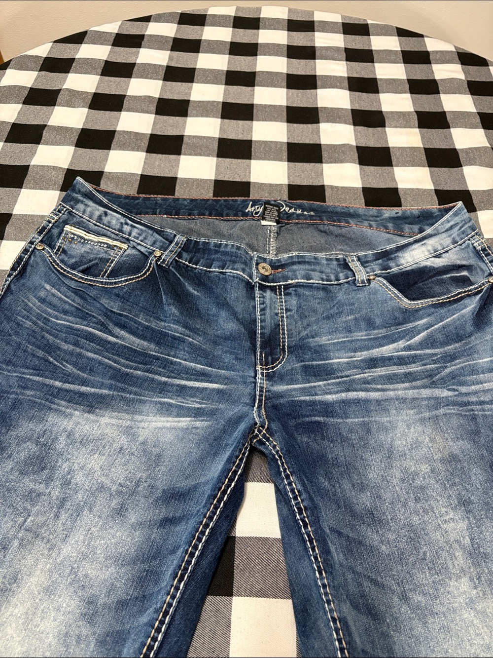 Ariya Flare Bootcut Jeans San Juan Whiskering Women's Plus Size 22 x 31 Stretch